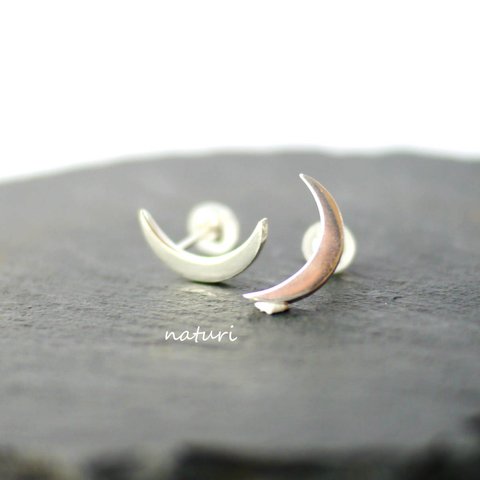 【luna】sv925 moon pierce Ⅵ (2pcs)