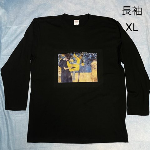 クリムト　音楽　綿5.6オンスTシャツ長袖XLサイズ黒　SML XL有り