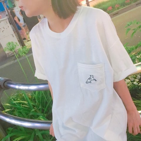 ＊新作＊『たぬこ』ワンポイント刺繍Ｔシャツ