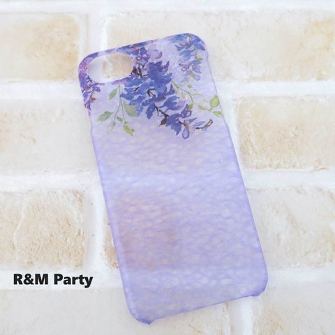 iPhone15 和紙 藤の花 スマホケース★iPhoneSE/iPhone8/iPhone12/iPhone11/iPhone13/iPhone14/iPhoneXR/アンドロイド