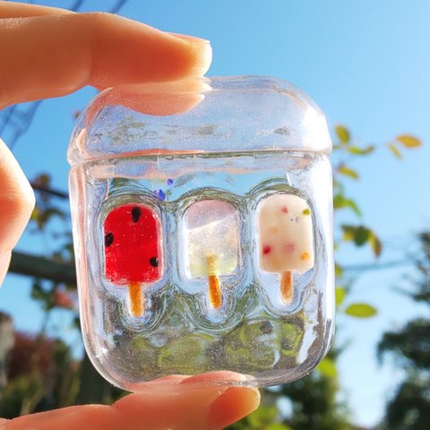 AirPods　夏！冬もアイスバーShop の ハートケース のカバーケース