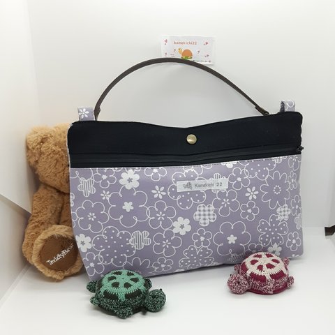 ☆New☆『BOXティッシュバッグ(*Ü*)《薄紫色の花柄》