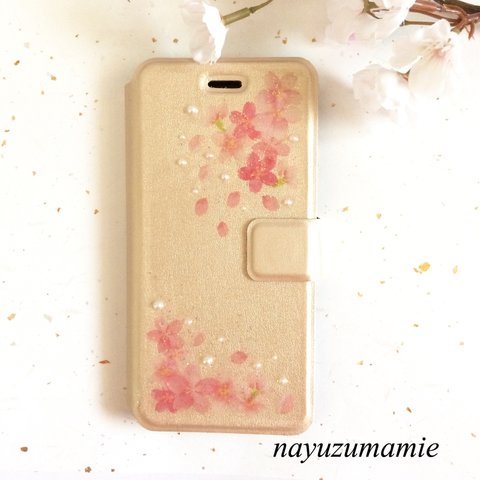 値下げ＊桜レジン＊iPhone6,6s手帳型ケースG【31】