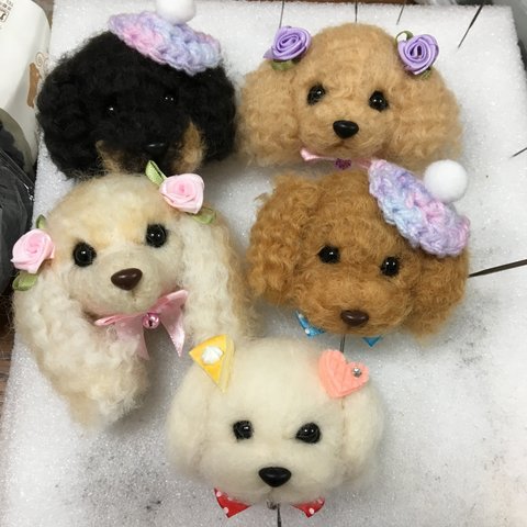 犬 わんこ羊毛フェルトストラップ