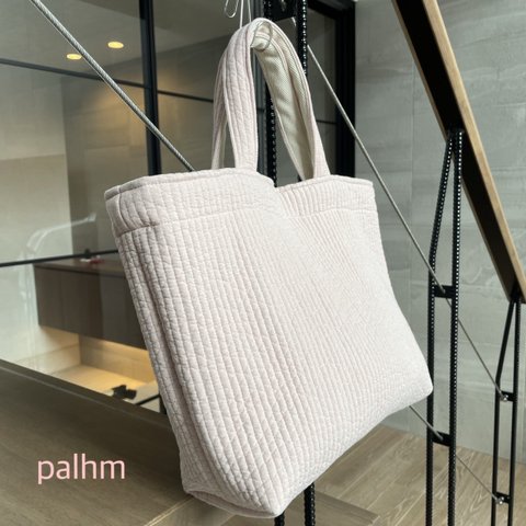 palhm さんのヌビの通勤サブバッグ（ベビーピンク）マグネットホック付