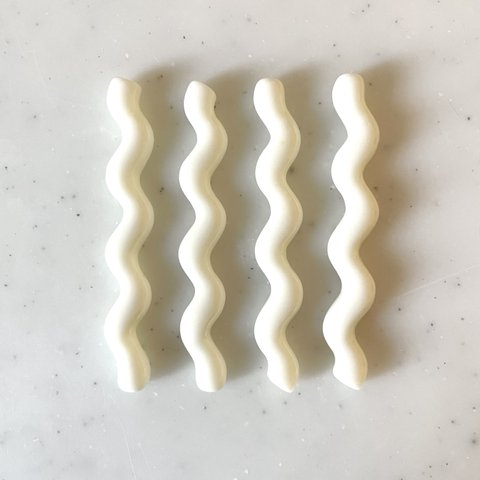 White Wavy Rectangle Cabochons