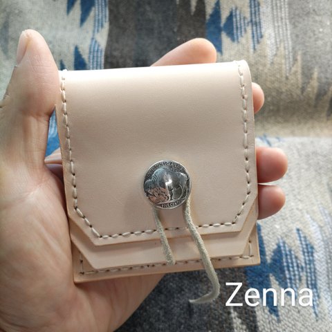 本革　牛革　ハンドメイド　コインケース　ミニウォレット　no.7004