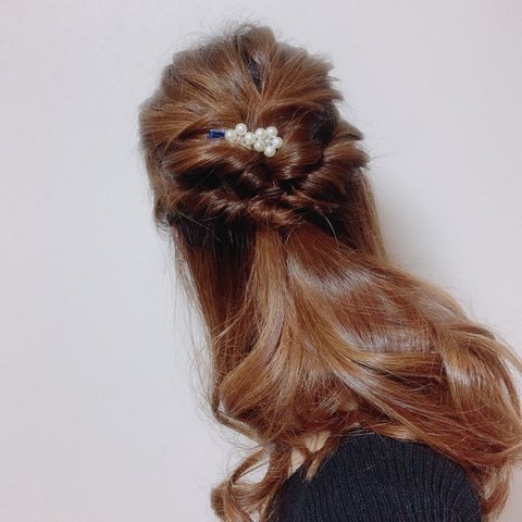 パールフラワーミニヘアクリップ