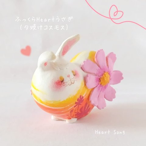 ふっくら💖Heartうさぎ(夕焼けコスモス)