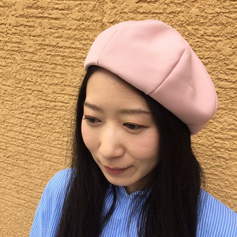 (夏の特別SALE)桜色のベレー帽