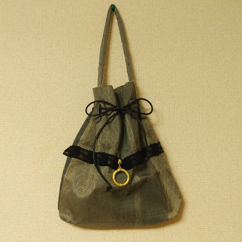 手提げバッグ　沖縄伝統的織物による