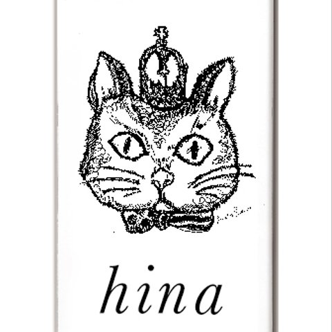 名入れ可能　★ 王冠猫　iphone（スマホ）ハードケース