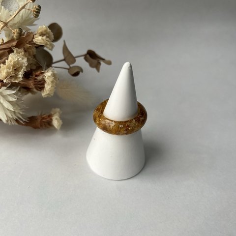 【natural】Clear Ring Flower -beige- #28