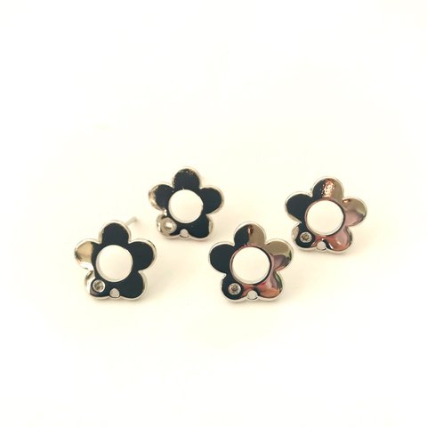 「#6115」シルバー フラワー ピアス 金具 ✴︎2個セット