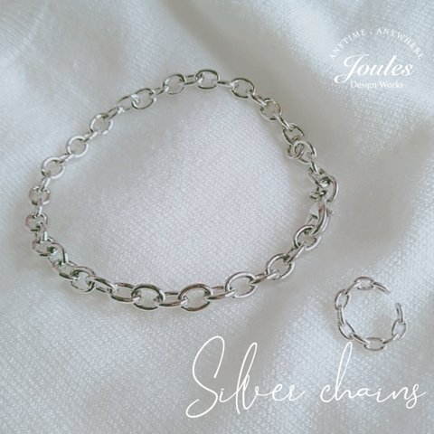 Silver chains　イヤーカフ＆ブレスレット2点セット