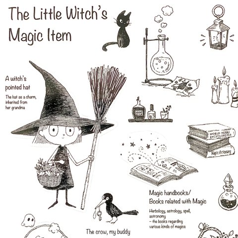【シール 15ピース】little witch's magic items
