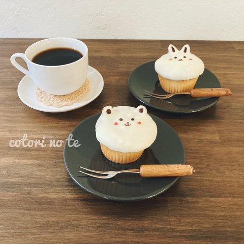 うさちゃん&くまさん♡カップケーキ(6個入り)