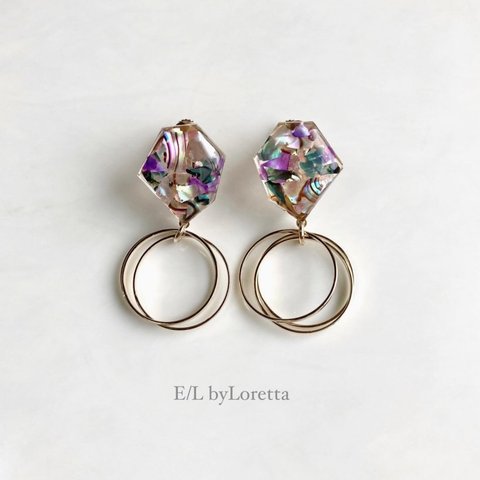 KAKERA shell triple hoop pierce/earring