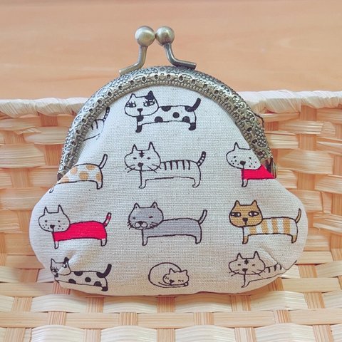 👛整列 猫🐈🐈🐈小銭入れ がま口👛