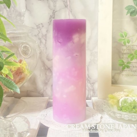 Φ5.1cm×H15cm ペタルキャンドル (カシス) № 000554 /Gradation Candle