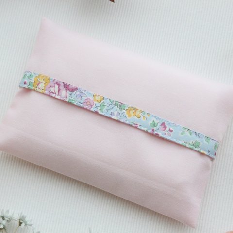 入園入学準備🌸📛リバティ縁取り🌷テイタム💐PKティッシュケース＊＊キッズ用＊お名前シート縫い付け可能📛