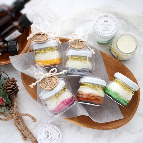 上質精油✤ アロマ ソイキャンドル mini ―line art candle―  選べる5種類の香り