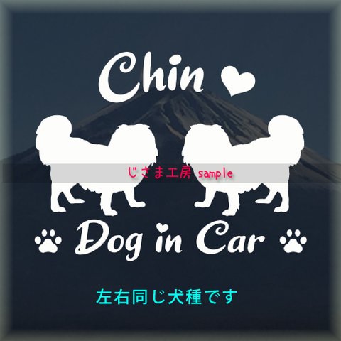 【同一犬種】　かわいい愛犬2頭飼い『DoginCar』シルエットステッカー（ご希望犬種）