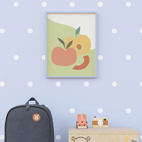 フルーツのイラストポスター　/ i0209   / フルーツやアイス、ドーナツの可愛いイラスト　子供部屋に　インテリアポスター