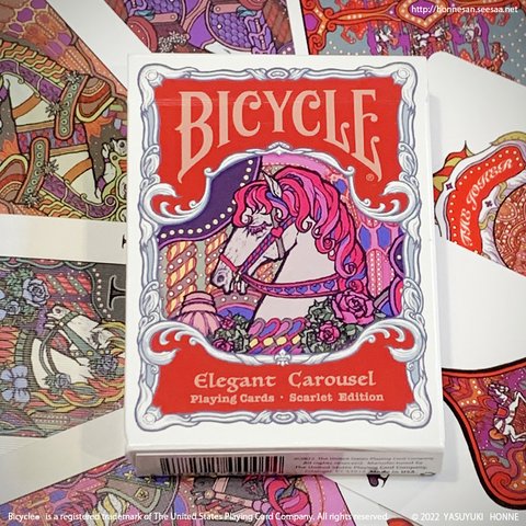 Bicycle Elegant Carousel Playing Cards 【Scarlet Edition (赤)】