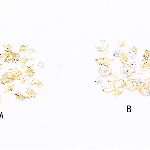 M3241_A  3盒 ネイルパーツ MIX メタルパーツミックス ゴールド＆シルバー 3X【1ケース】