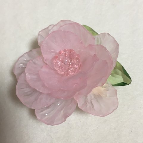 帯留 ピンクのお花