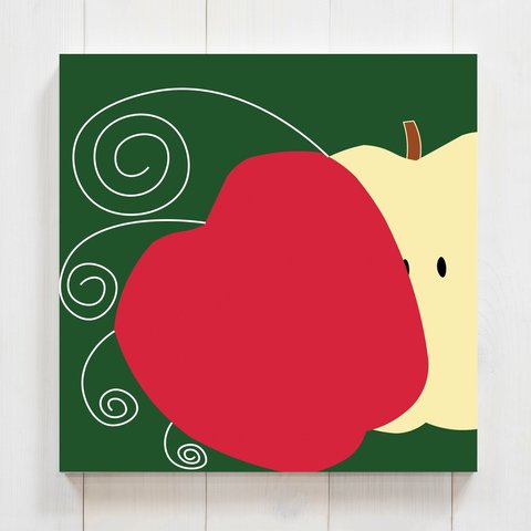 魔法のりんご　北欧発祥の正方形キャンバスプリント・ファブリックパネル　アートを飾って模様替え