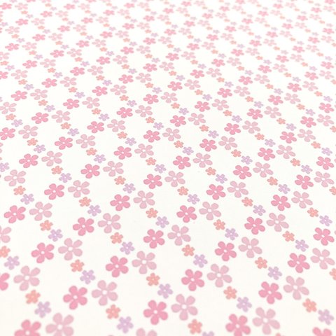 小花　ピンク　デザインペーパー　A4