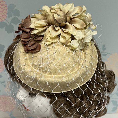 【一点限り】トーク帽 ヘッドドレス 花飾り 着物ヘア パーティーヘア 