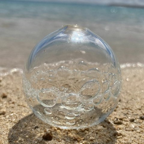 まあるい一輪【沖縄・琉球ガラス】　《一輪挿し・花器》