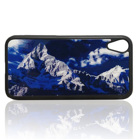 アンナプルナ ヒマラヤ山脈 ネパール iphone スマホケース アウトドア 登山 山 ブルー ネイビー 青