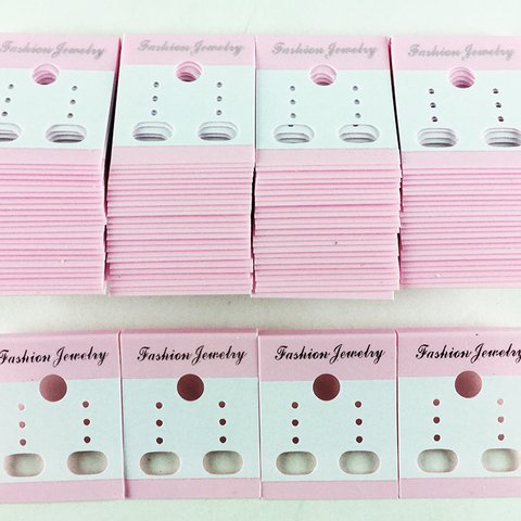 送料無料　ピアス　台紙　ホワイト　ピンク　100枚　37mmｘ30mm　白　桃色　イヤリング　台紙　ピアス 飾り ハンドメイド 素材 （AP0180）