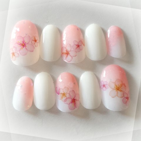 Sakura Gradation Nail Peach