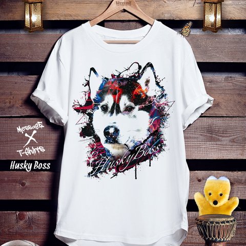 ハスキーアートTシャツ「Husky Boss」