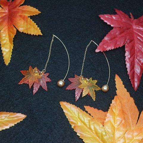 紅葉(もみじ)のアメリカンピアス