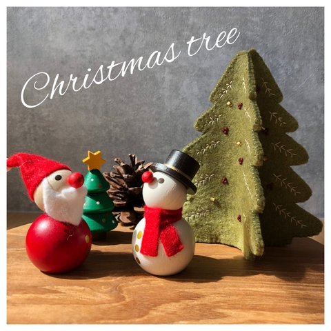 フェルト刺繍とビーズのクリスマスツリー【キット】