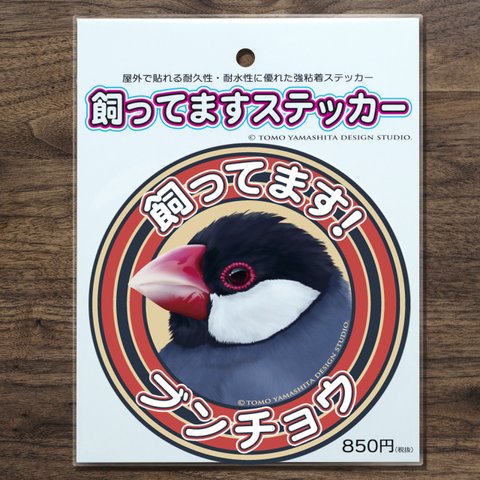 ブンチョウ（桜文鳥）飼ってますステッカー