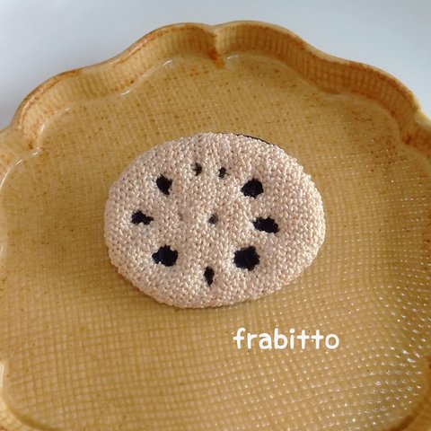 刺繍ブローチ れんこん