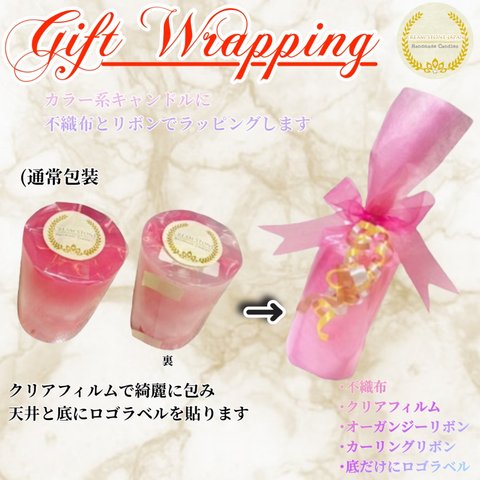 ギフトラッピング+キャンドルイラスト水玉ペーパーバッグ(カラーグラデーションキャンドル) /Gift Wrap