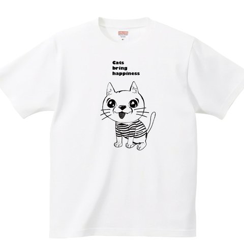 猫 ネコ ねこ tシャツ ボーダー かわいい 子猫 猫イラスト おもしろい 面白い 猫ティーシャツ 猫好き