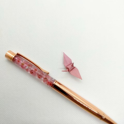 ハーバリウムボールペン♡華やかピンク