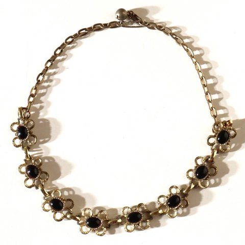 60s vintage black parts short necklace