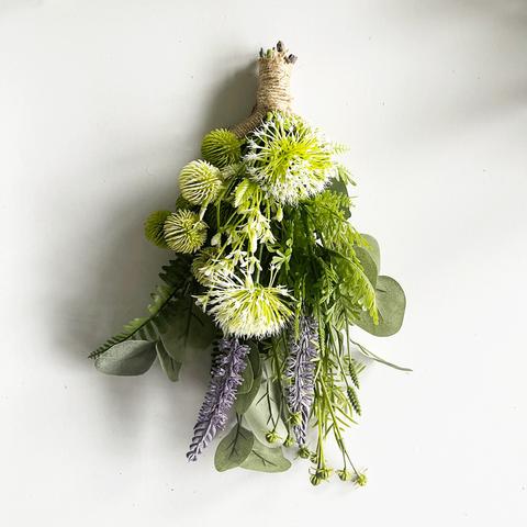 ユーカリと野草のスワッグ◆アーティフィシャルフラワー・リース・壁掛け・造花◆フローラ