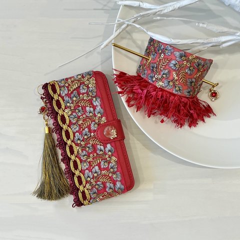 《受注製作》 ethnic×Red iPhoneケース/スマホケース❁♡ほぼ 全機種対応　