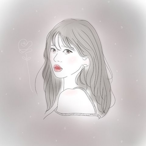 似顔絵オーダー　線画　イラスト